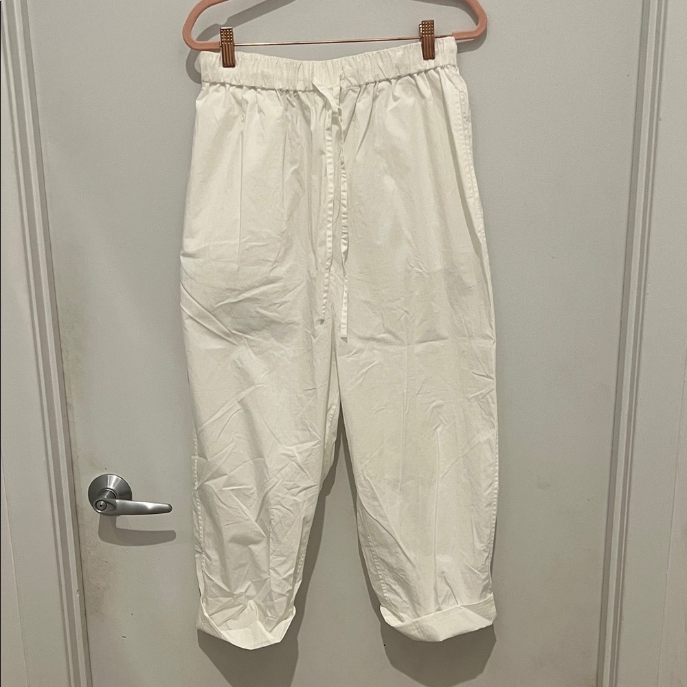 CO white Pants Meghan Markle Small Elastic Drawstring